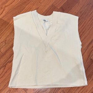 Zara Cream V-Neck Sleeveless Knit Tank